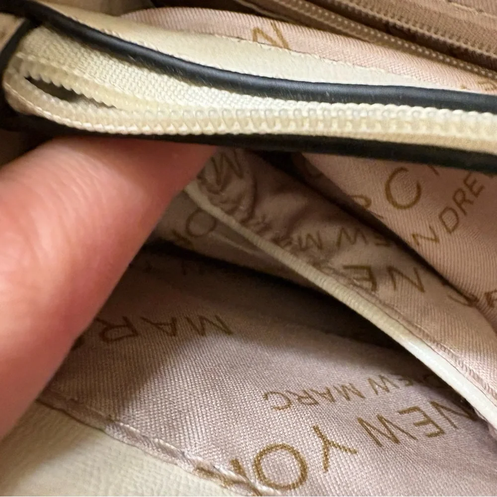 Marc New York Andrew Marc Cream Pearl Detail Crossbody Purse - Picture 6 of 16